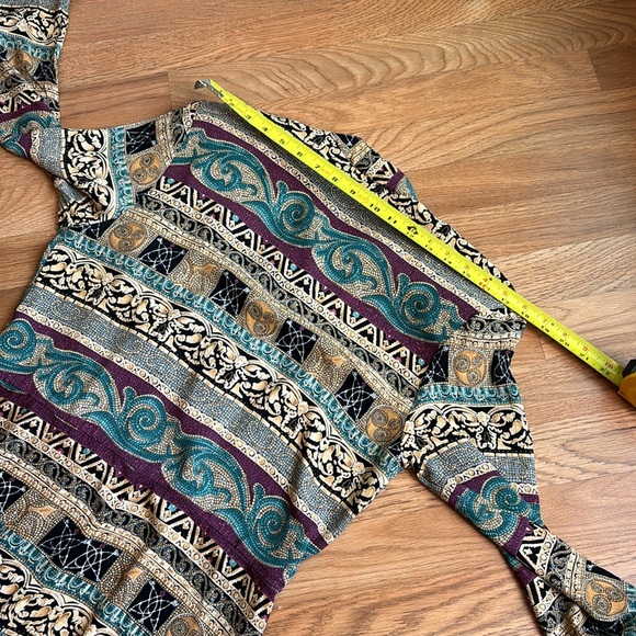 Vintage 1980/1990’s Carole Little, long sleeve multicolor midi dress. Size M/L P - Picture 15 of 17